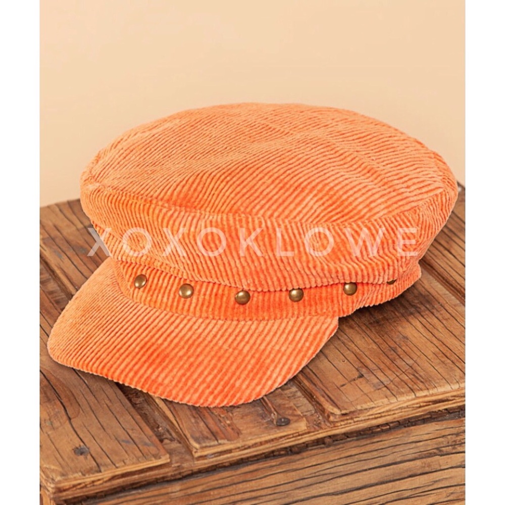 POL Corduroy Studded Newsboy Cap
